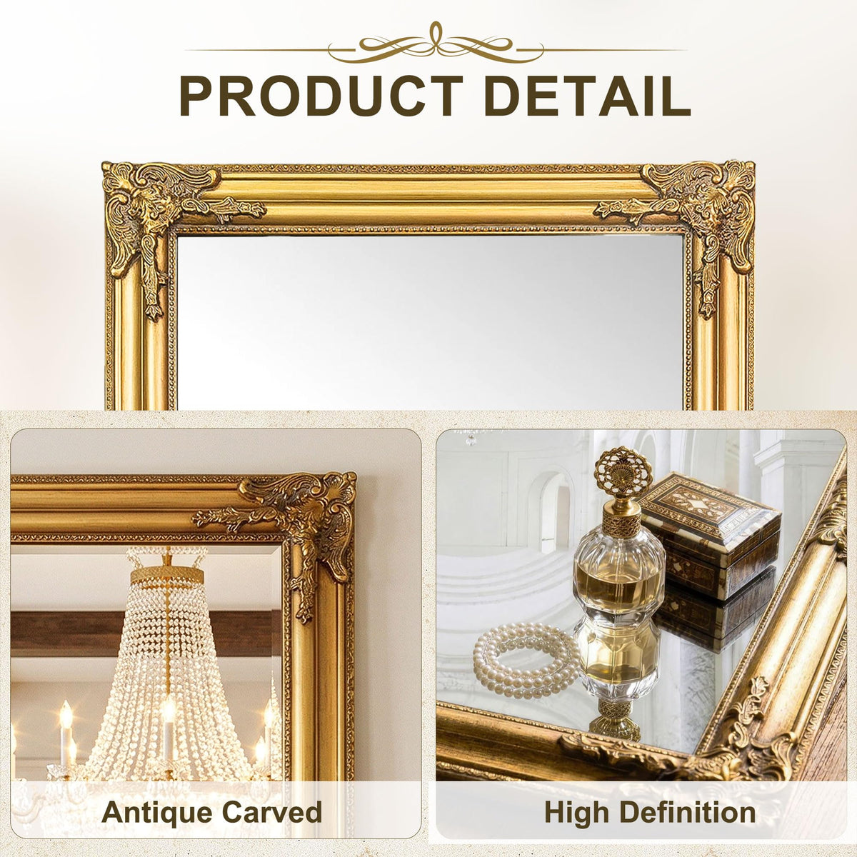 Ornate Gold Baroque Wall Mirror