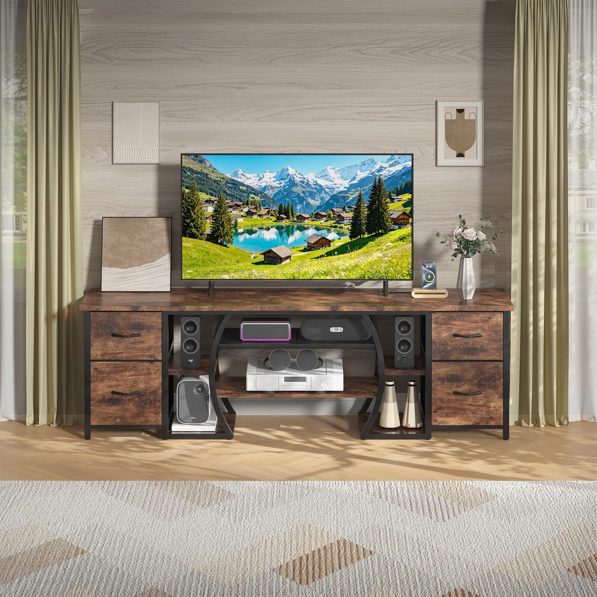 LED TV Stand with Power Outlets