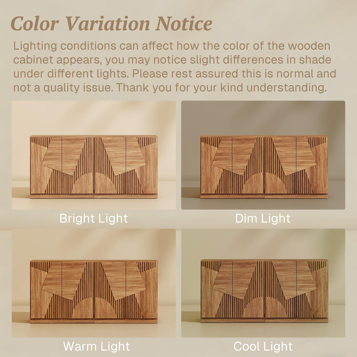 Camel Fluted Modular Sideboard