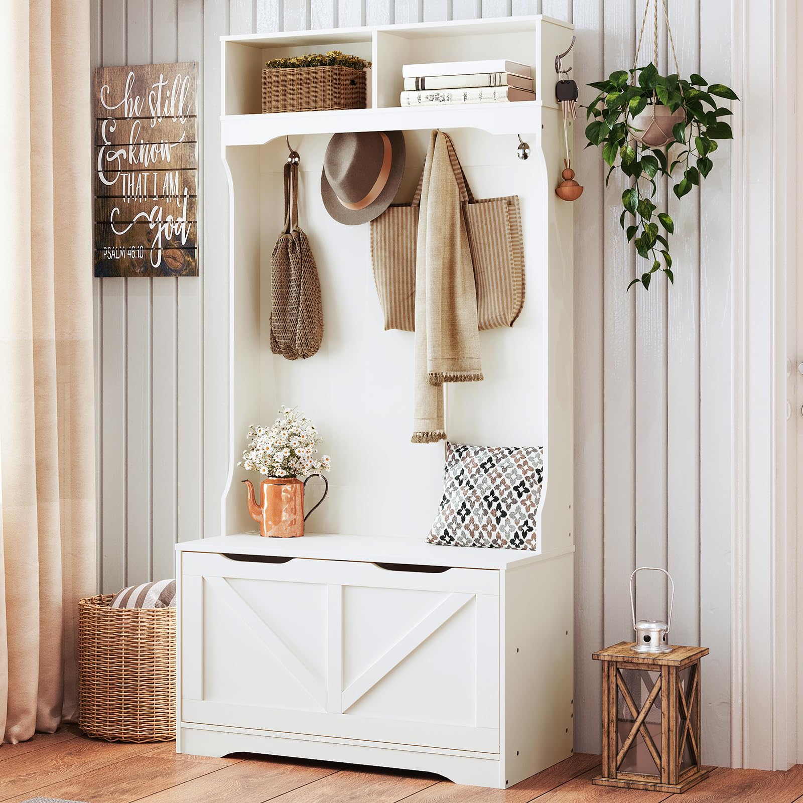 Hall Tree with Bench and Shoe Storage