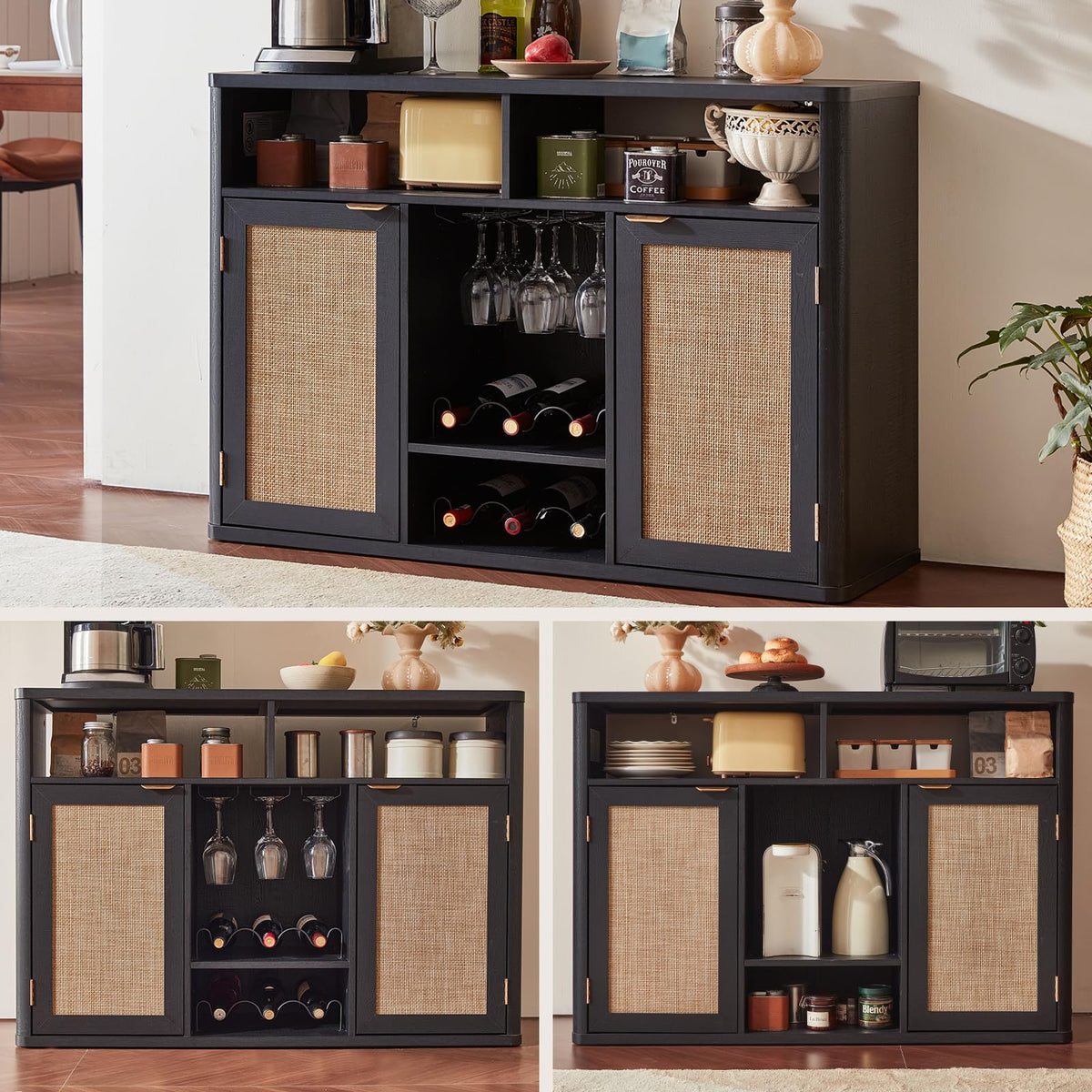 Rattan Wine Bar Cabinet