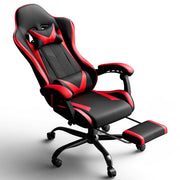 Red Gaming Chair with Footrest