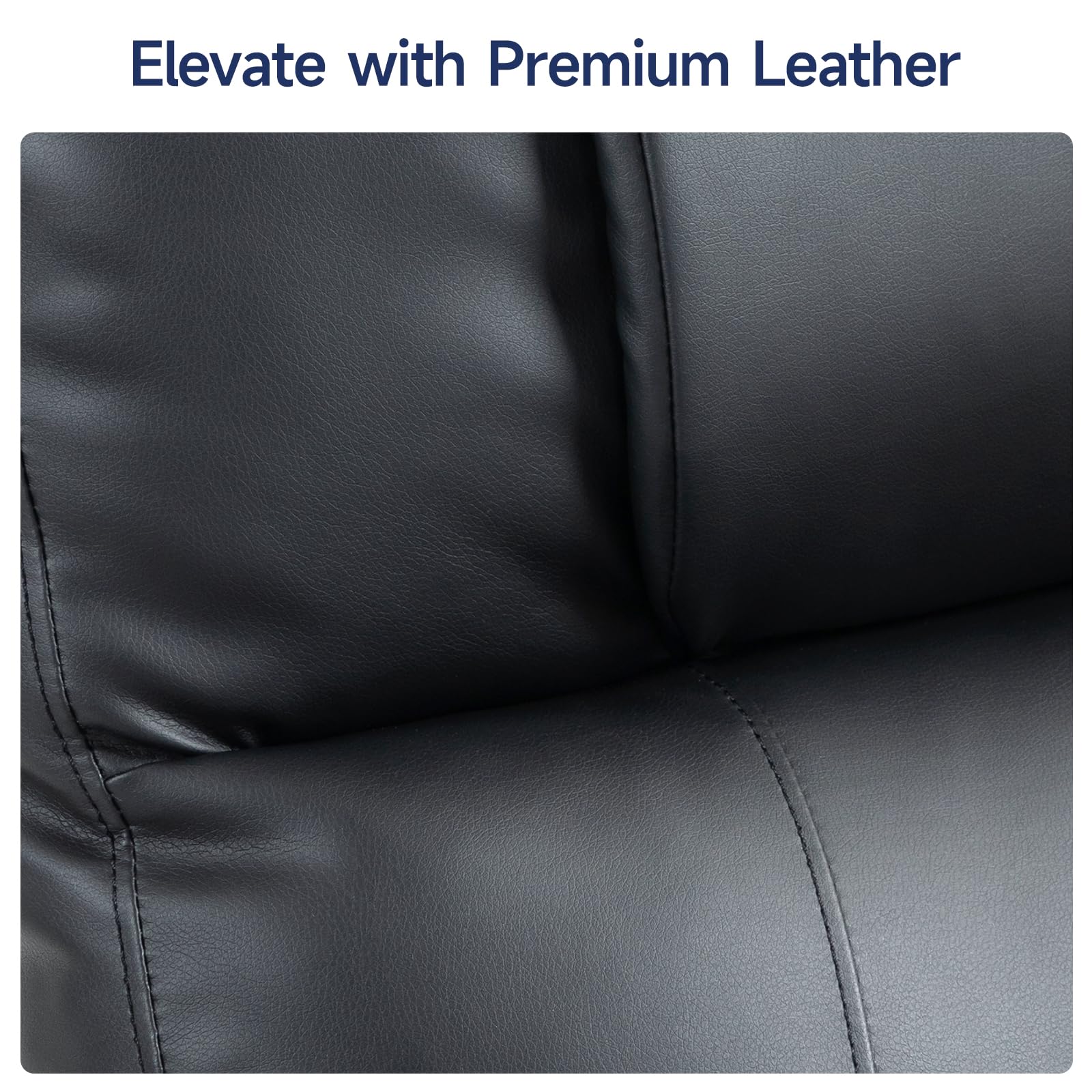Brage Living Power Lift Recliner Chair for Elderly with Massage & Heat, 160° Adjustable PU Leather Electric Recliner with Remote, Cup Holders, Side Pockets, and Stand Assist for Living Room (Black)