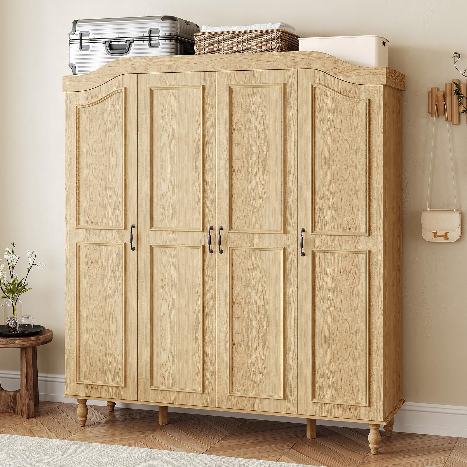 Arched Armoire Wardrobe Closet with 4 Doors