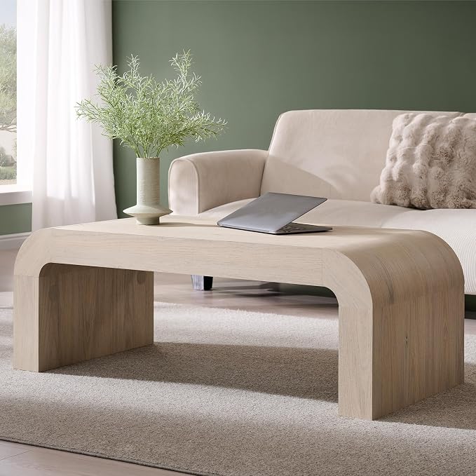 Curved Natural Oak Coffee Table