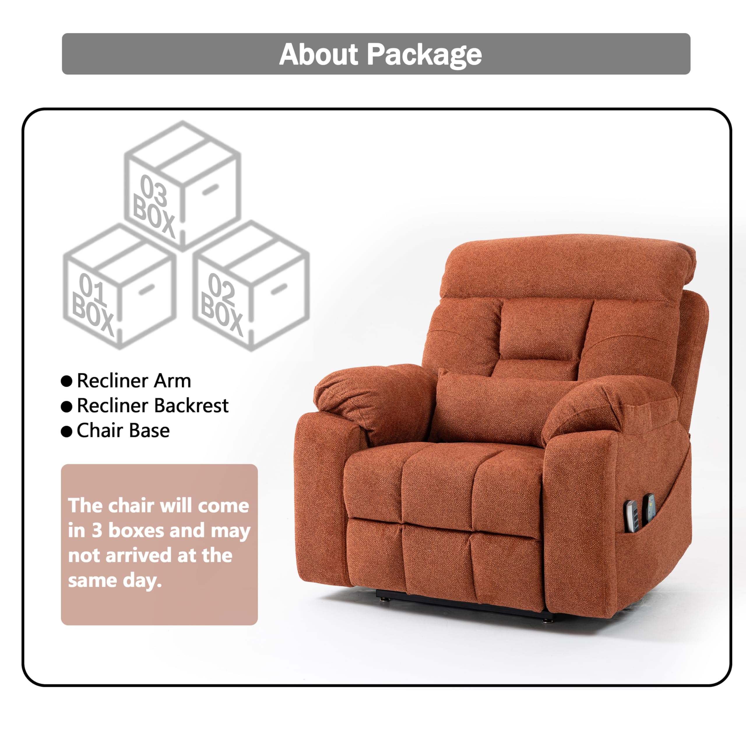 Power Lift Recliner Chair with Heat & Massage