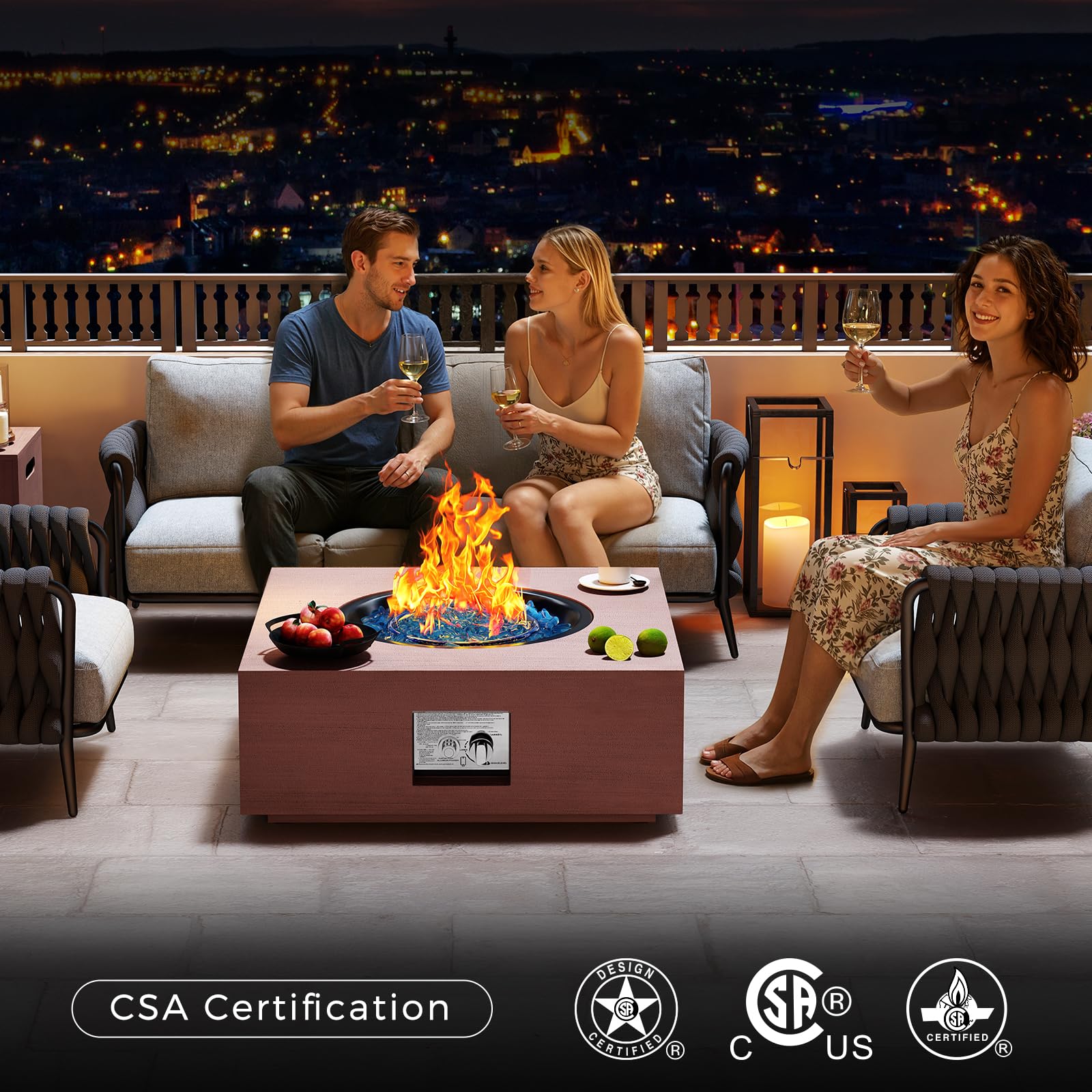 28-Inch Propane Fire Pit Table