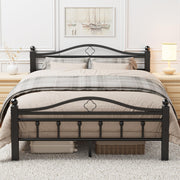 Slumber Haven Full Metal Bed Frame with Headboard, 12-Inch Storage