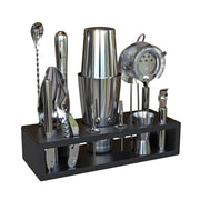 Highball & Chaser 13-Piece Boston Cocktail Shaker Set Stainless Steel Mixology Bartender Kit With Stand For Home Bar Cocktail Set | Laser Engraved Cocktail Tools | Plus E-Book with 30 Cocktail Recipes