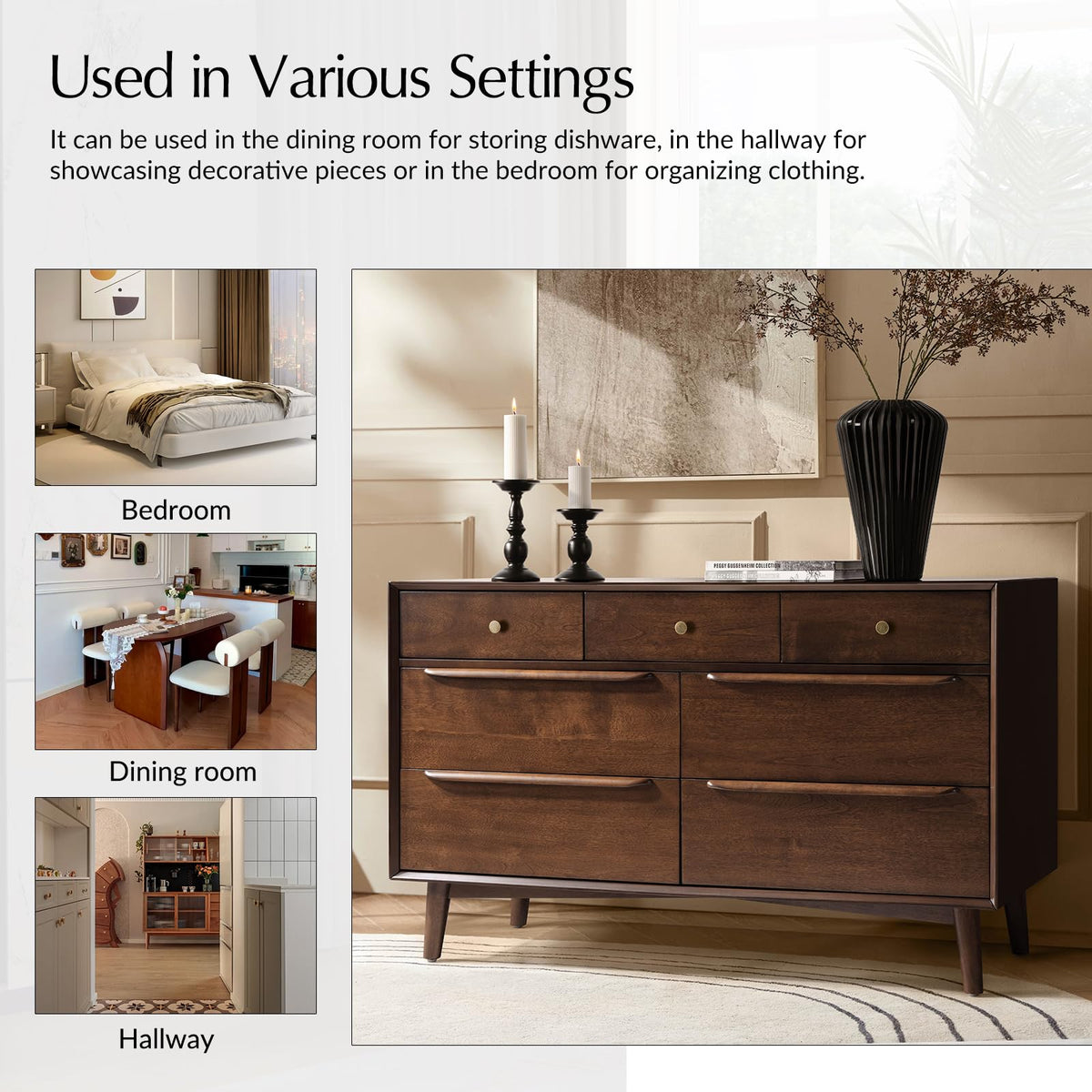 Mid-Century 7-Drawer Dresser