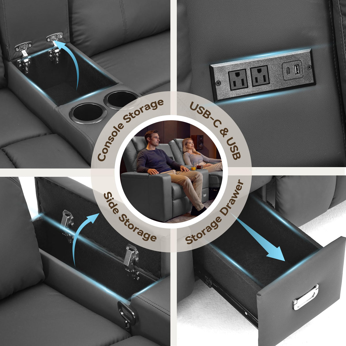 Manual Reclining Loveseat with Console