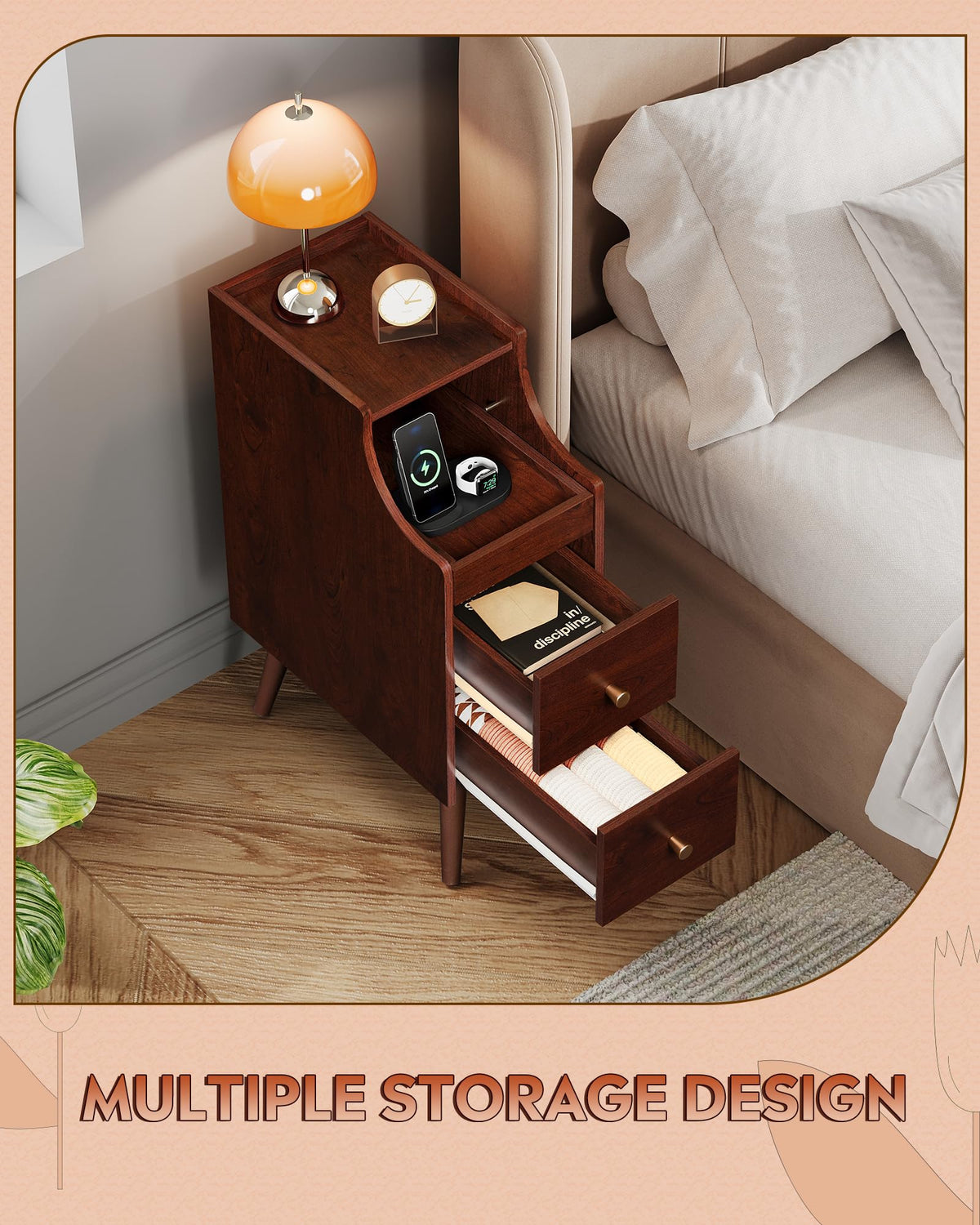 Slim 2-Drawer Nightstand