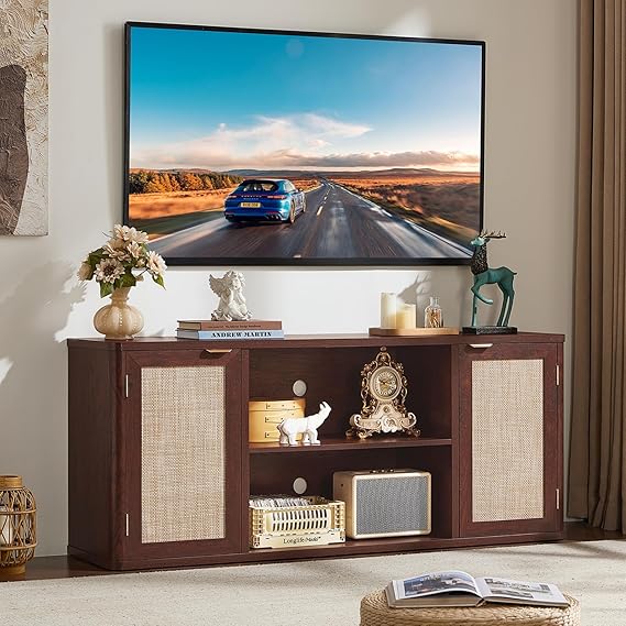 Rattan TV Stand with Storage