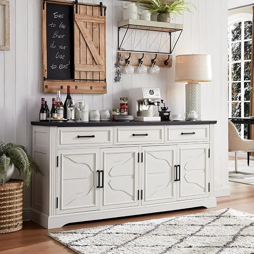 Black Farmhouse Buffet Sideboard