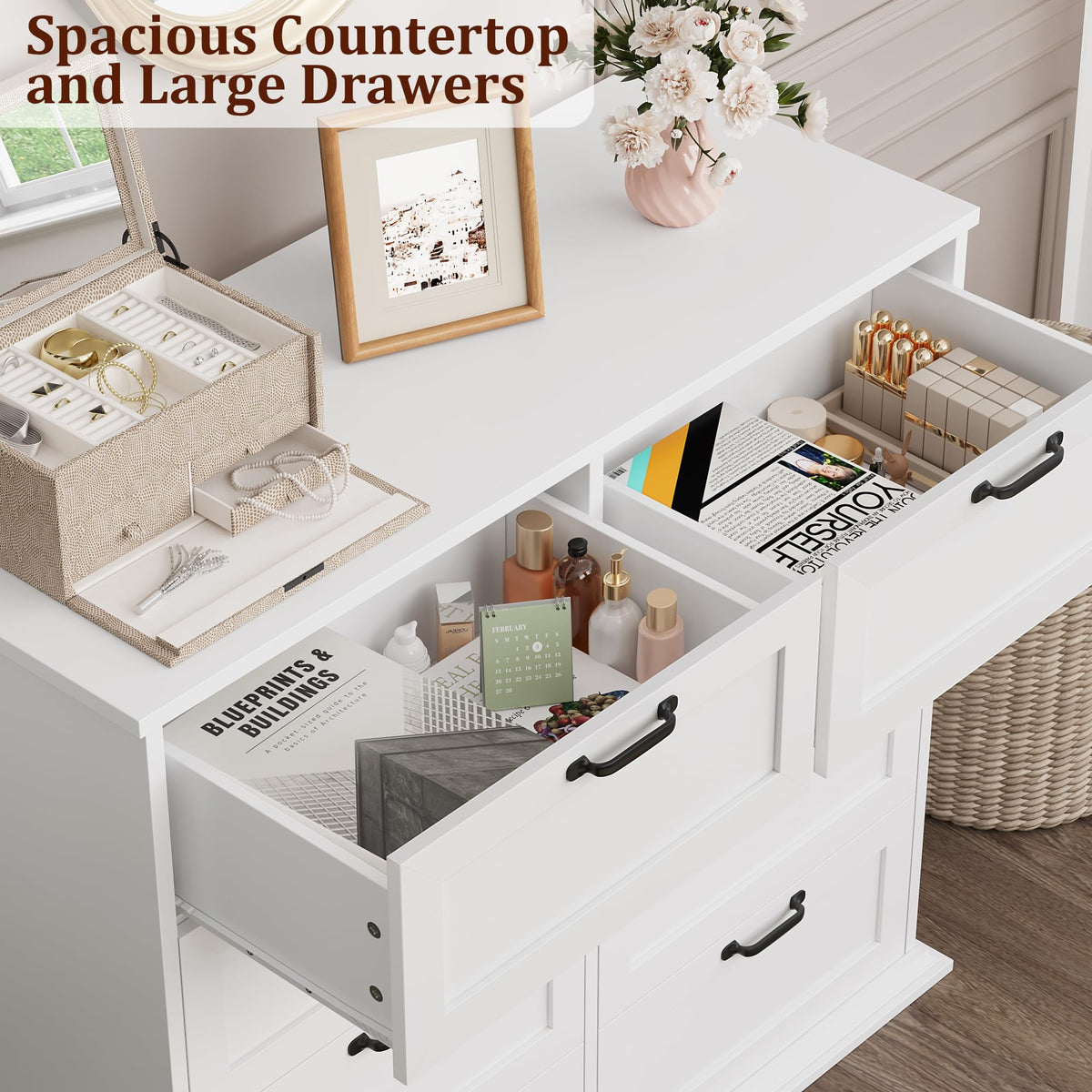 White 8-Drawer Dresser