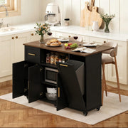Rolling Kitchen Island Cart with Drop Leaf