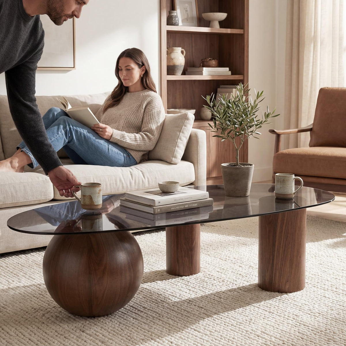 Smoked Glass Cloud Coffee Table