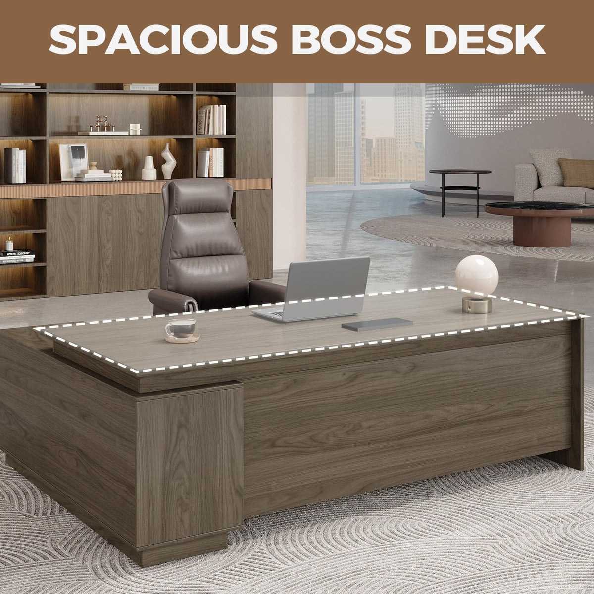 Reversible L-Shaped Executive Desk