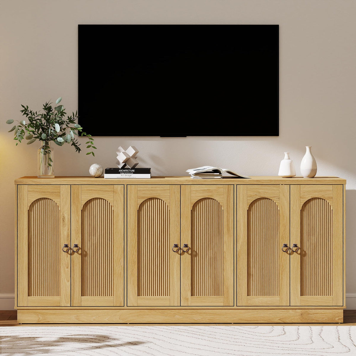 Oak Fluted TV Stand