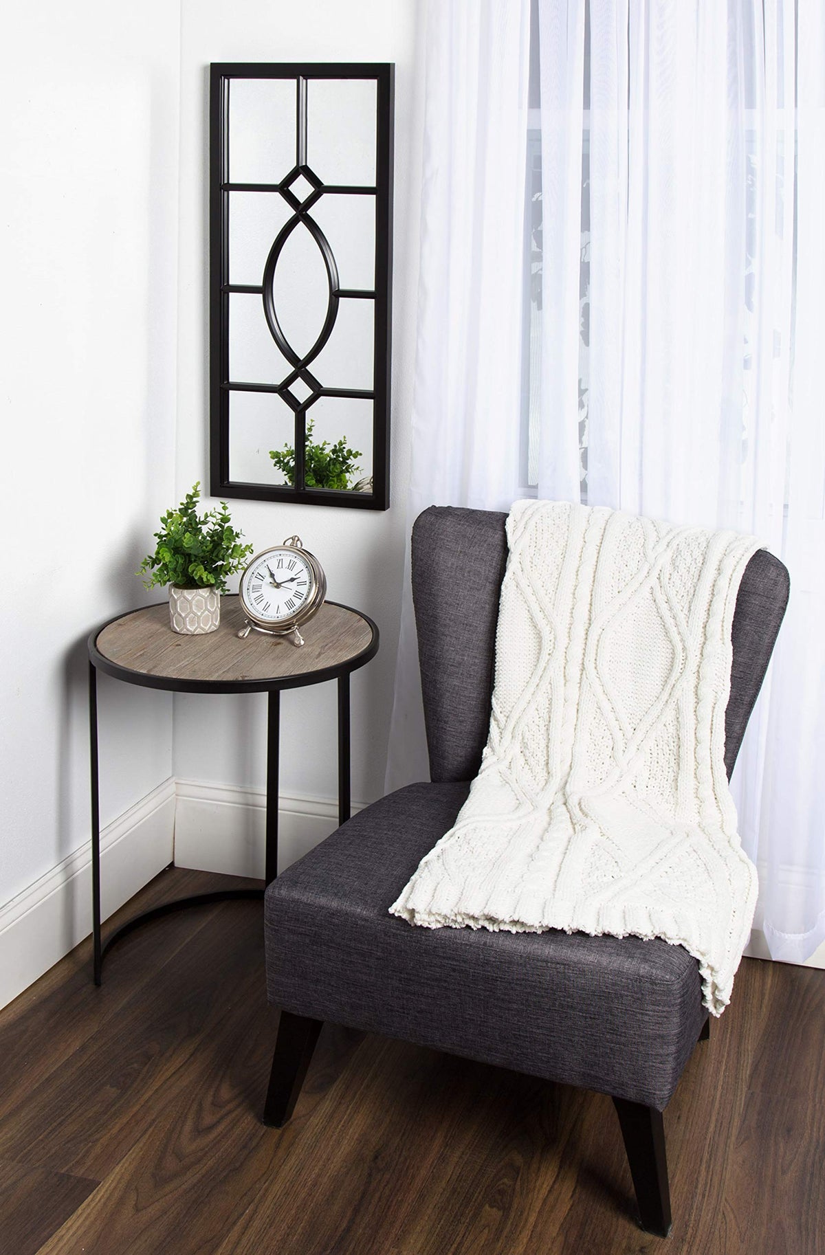 Black Windowpane Wall Mirror