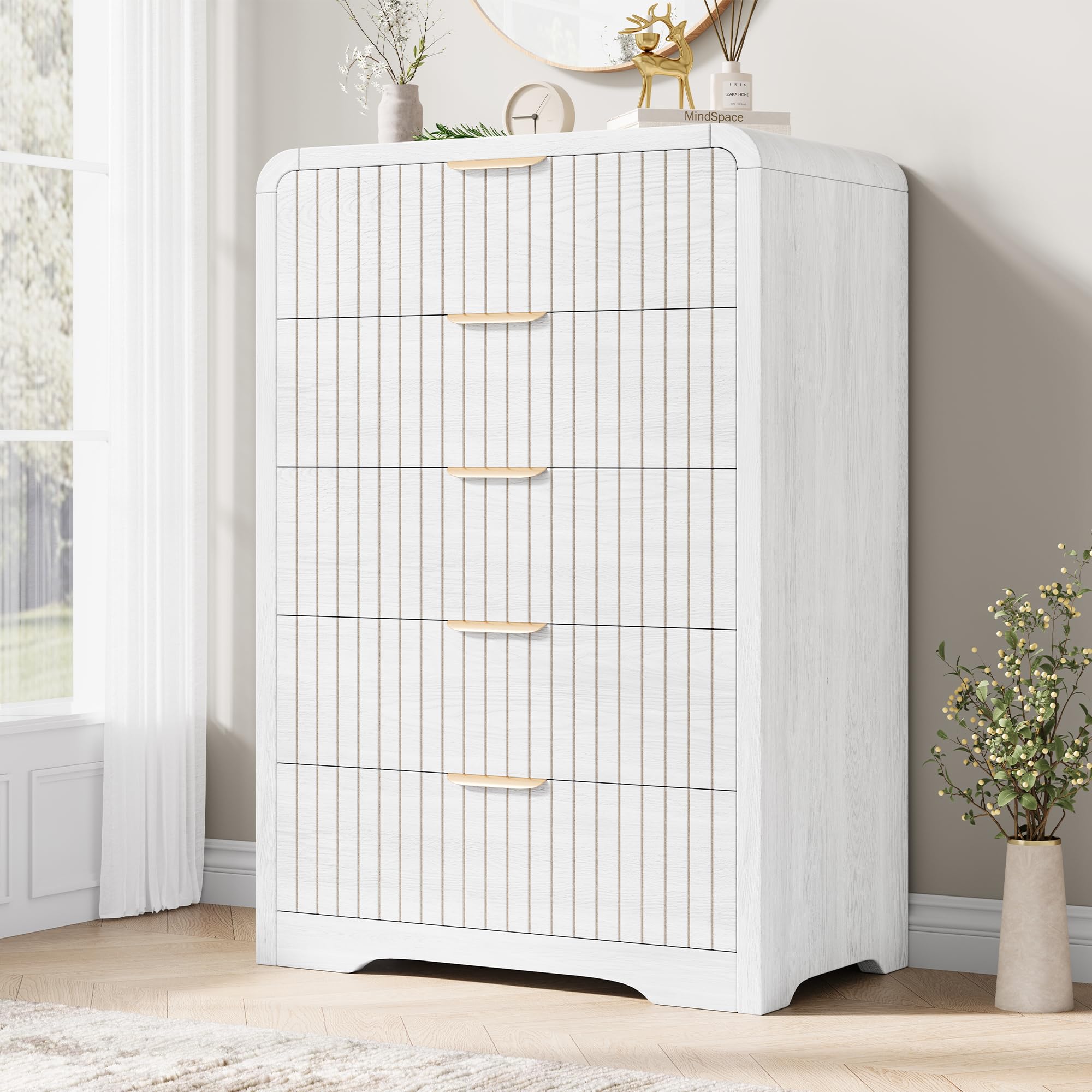 Fluted 5-Drawer Dresser