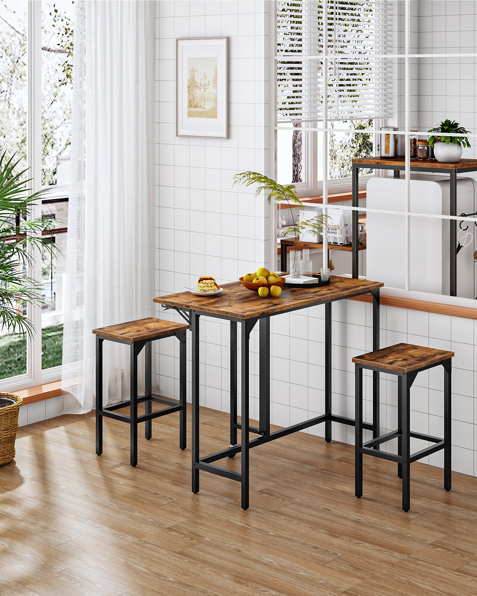 Folding Bar Table & 2-Stool Set