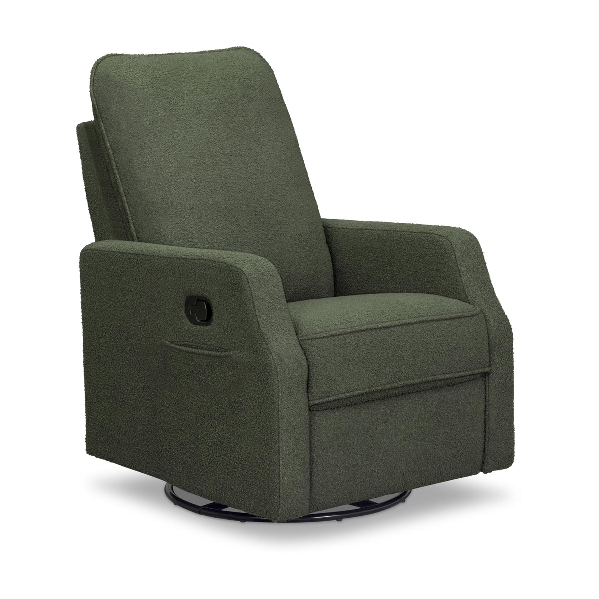 Olive Bouclé Swivel Glider Recliner