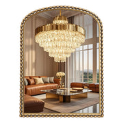 Arched Wall Mirror – Antique Gold Beaded Frame