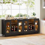 Bar Cabinet with Power Outlets & LED Light