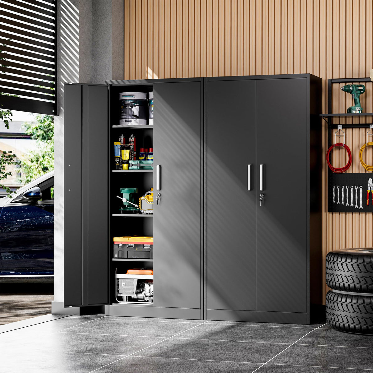 Tivostaral Home Garage Storage Cabinet, Durable Metal Storage Solution
