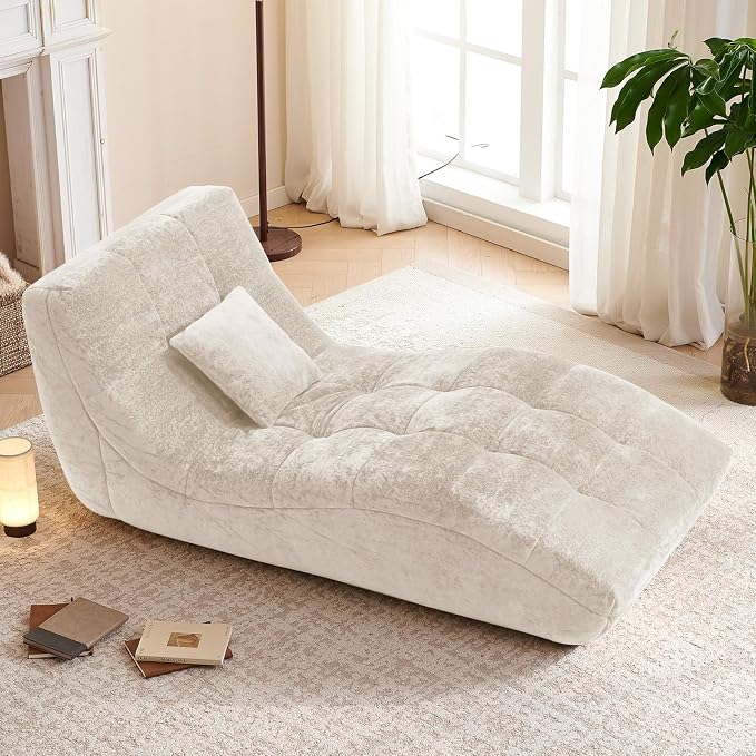 Yellow Tufted Chaise Lounge