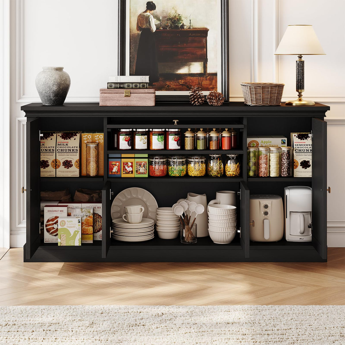 Black Farmhouse Sideboard