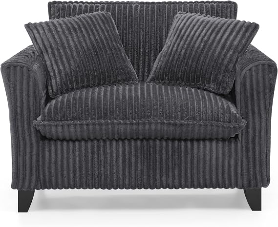 Corduroy Accent Chair with Pillows