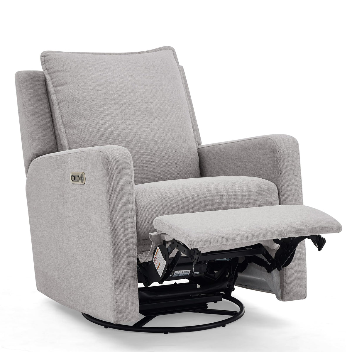 Delta Children babyGap Harlowe Power Recliner with USB-A & Charging Port Greenguard Gold Certified – Stain-Resistant Performance Fabric is Oeko-TEX Standard 100 Certified, Ash