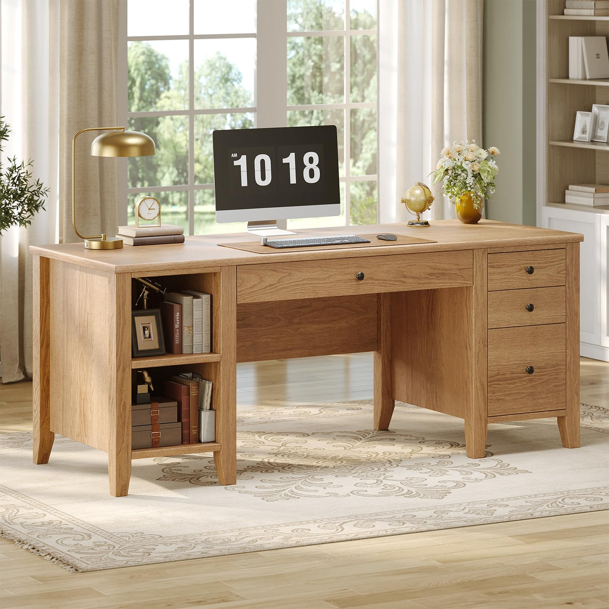 Solid Pine Desk with Drawers
