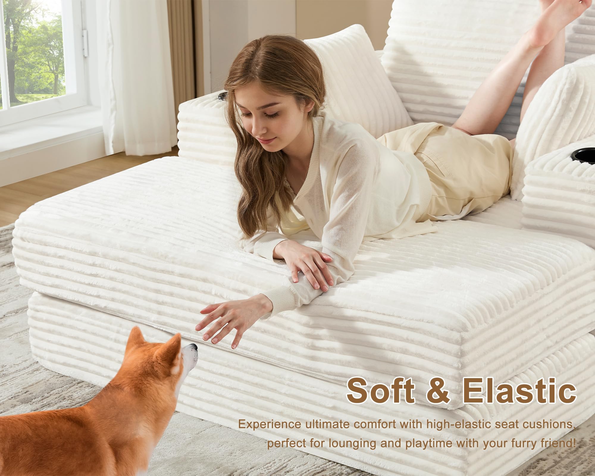 Oversized Convertible Chaise Lounge Sofa Bed