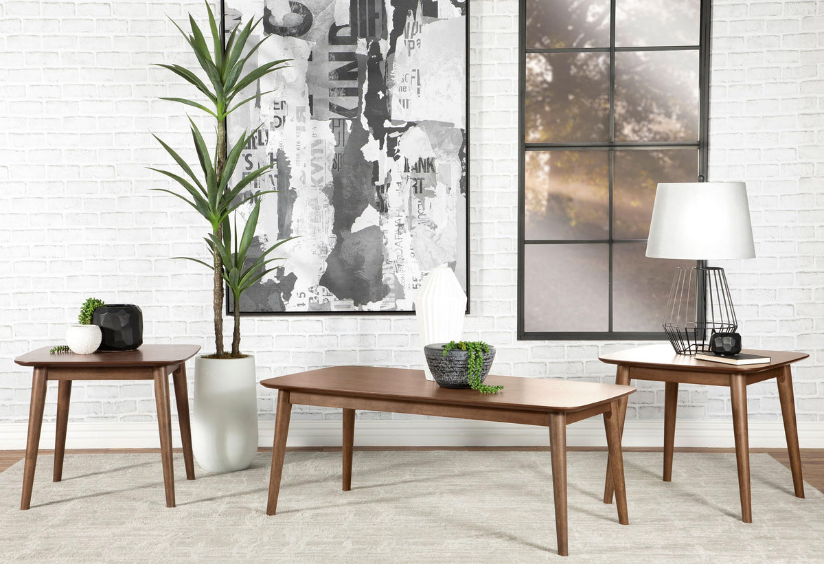 Coaster Radley 3-Piece Coffee Table Set Natural Walnut 753524