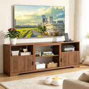 Fluted TV Stand for Tvs up to 80" with Adjustable Shelf Charging Station