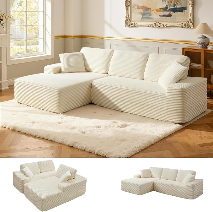 Corduroy Modular Sectional Sofa Bed