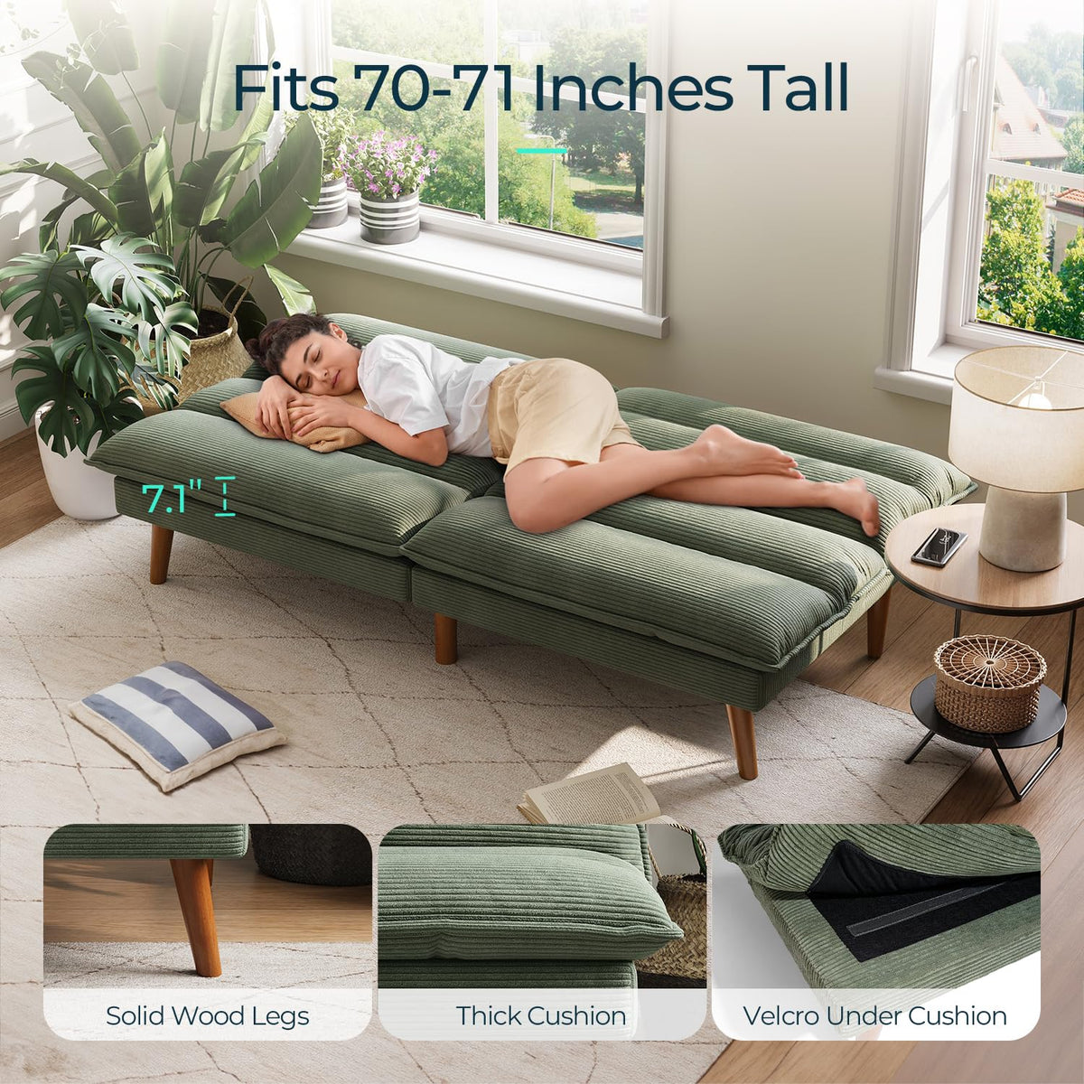 Corduroy Futon Sofa Bed