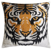 Velvet Tiger Print Throw Pillow 20"x20"