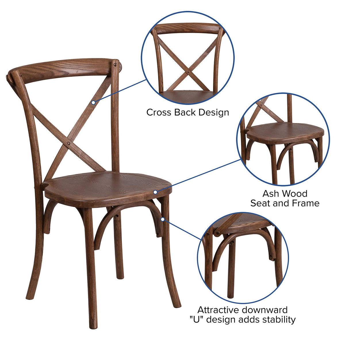 Flash Furniture HERCULES Series 9' x 40'' Antique Rustic Folding Farm Table Set with 8 Cross Back Chairs and Cushions