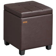 Square Storage Ottoman with Hinged Lid