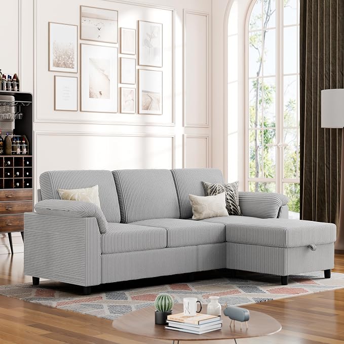 Reversible L-Shaped Sectional Sofa