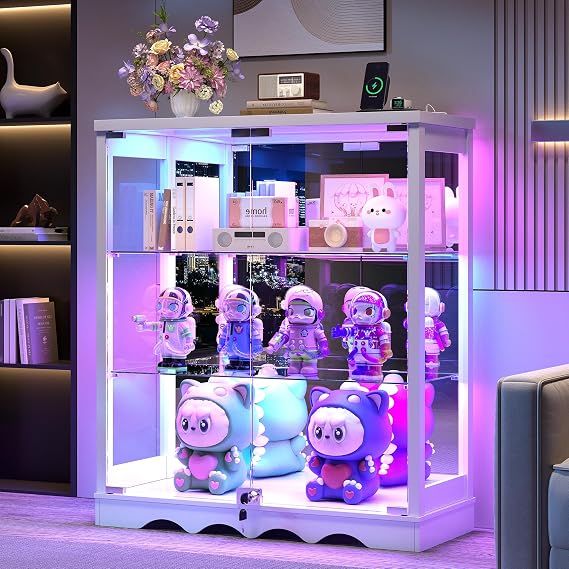 Glass Display Cabinet with RGB Lights