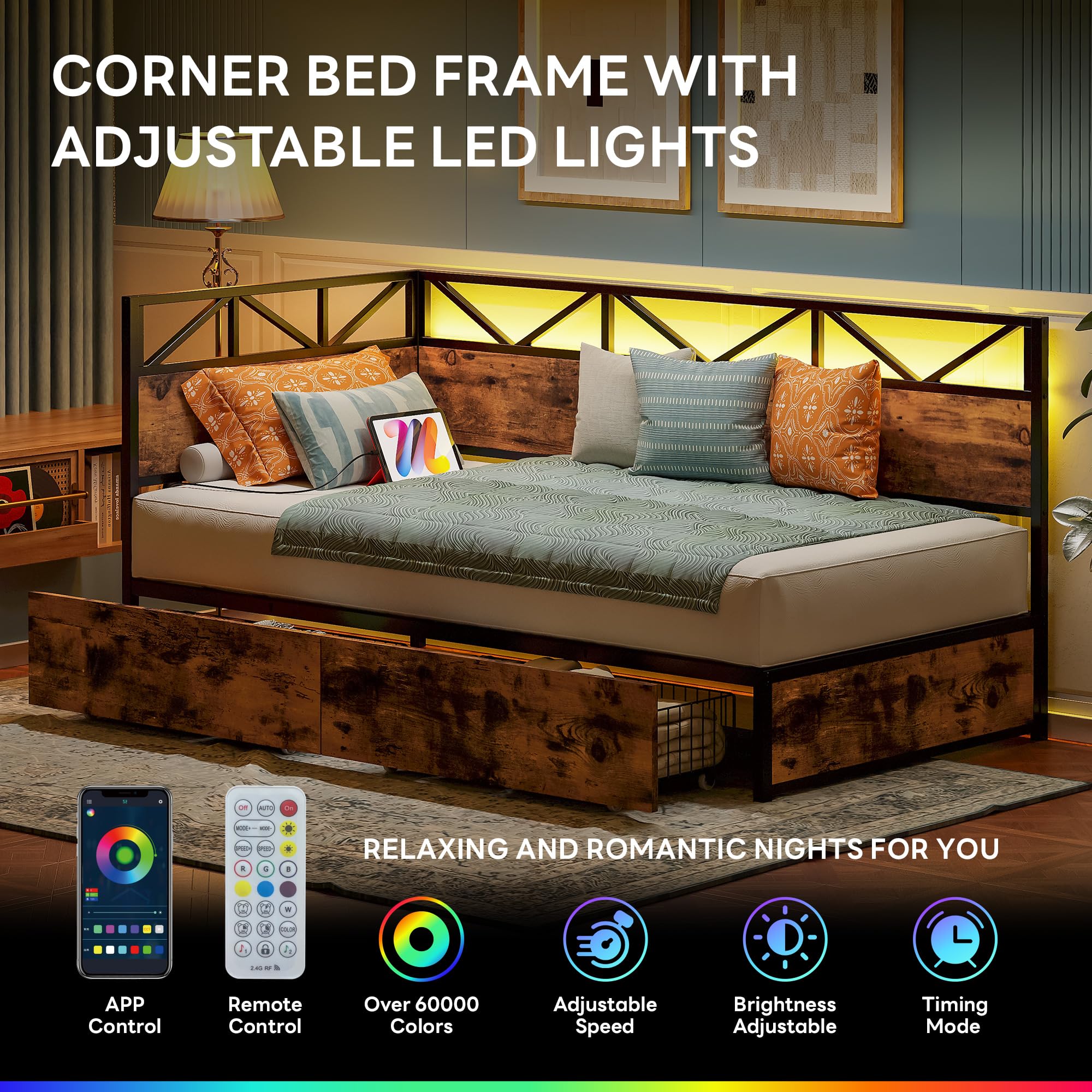 Twin Daybed with Storage & Charging Station