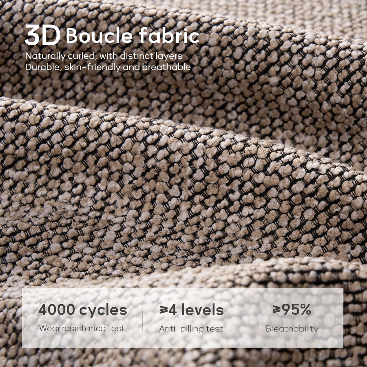 Round Bouclé Storage Ottoman