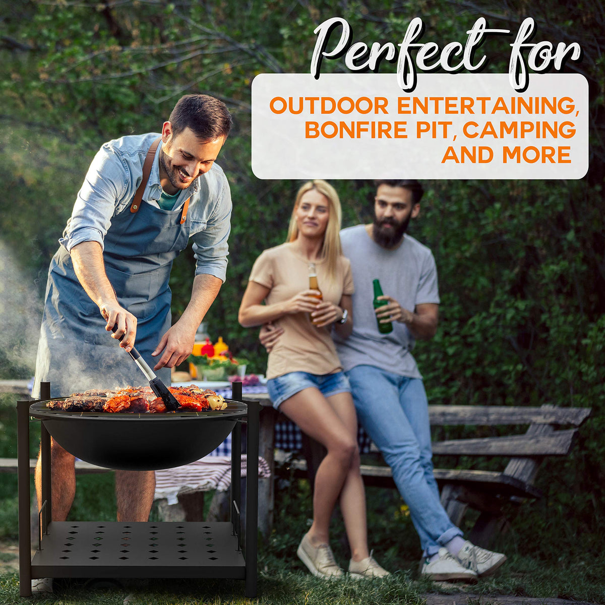Wood-Burning Fire Pit with Grill
