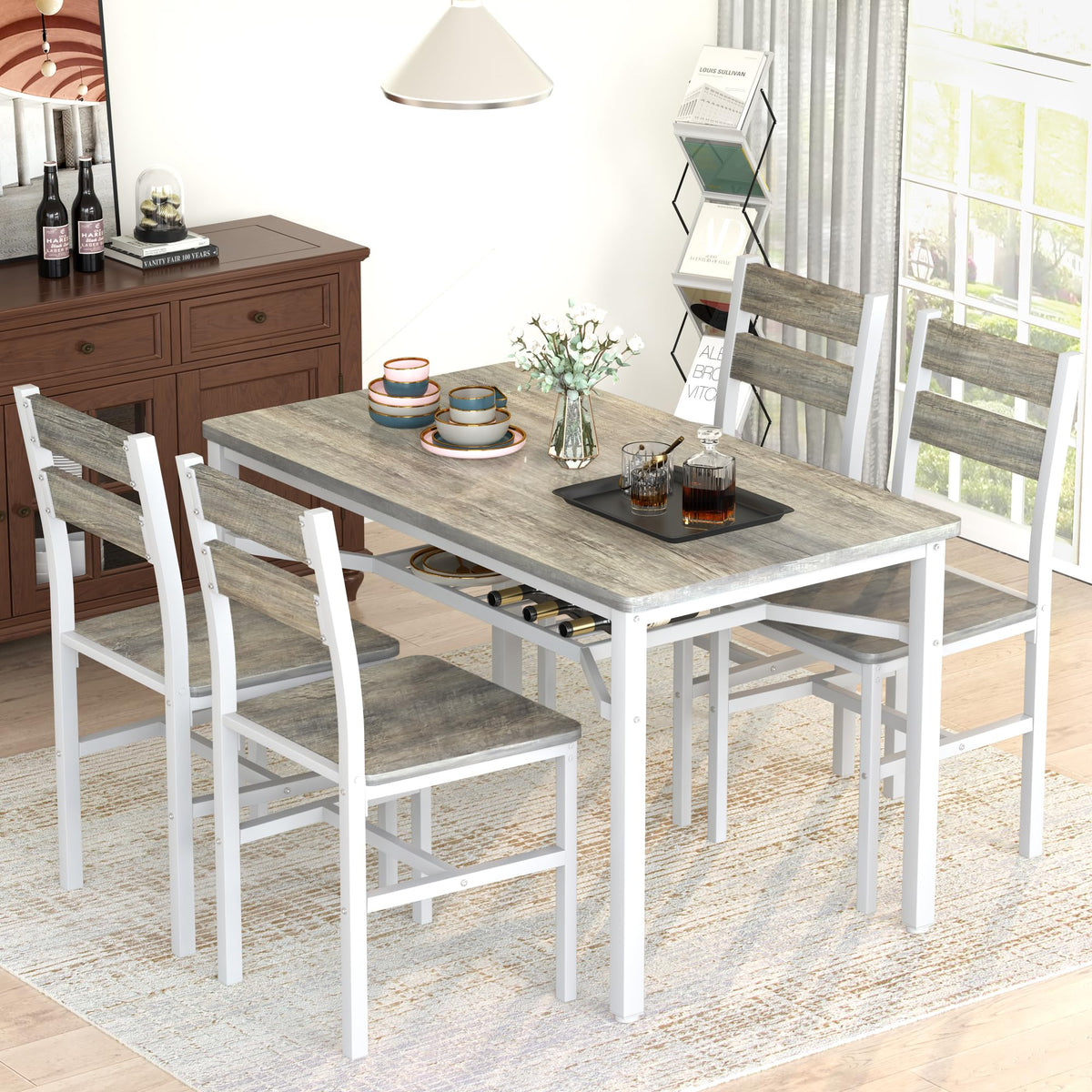 5-Piece Dining Table Set with Storage