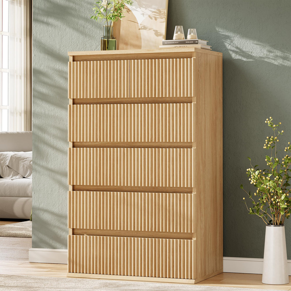 6-Drawer Fluted Dresser